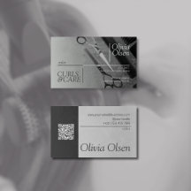 Contraste Cartes de visite pour coiffeur cheveux g