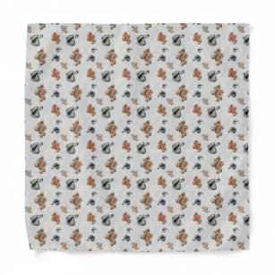 Contrasting animals on a floral background bandana
