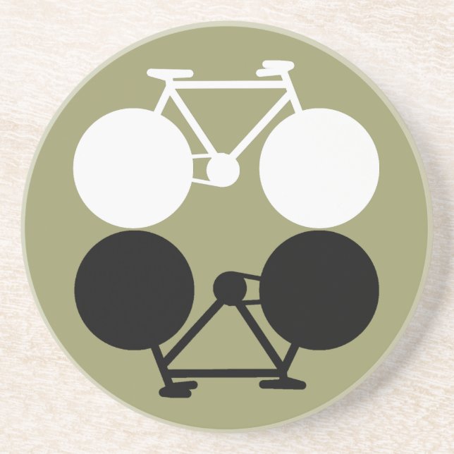 contrasting bicycles graphic coaster (Front)