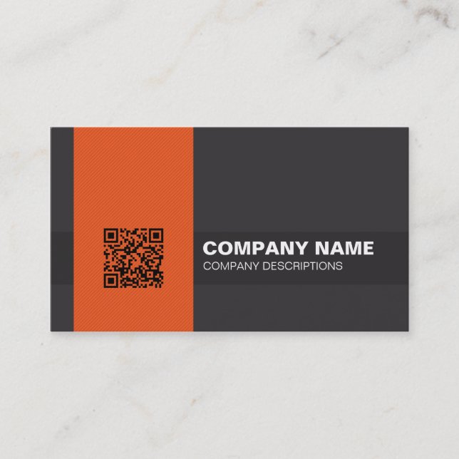 Contrasting Black Orange Modern Corporate Business Card (Front)