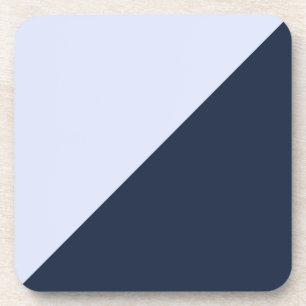 Contrasting Light Sky Blue and Dark Navy Blue Coaster