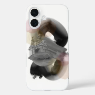 Contrasting Minimal Abstract Art iPhone 16 Case