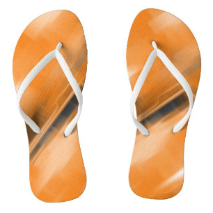 Contrasting Orange Vanishing Shapes Flip Flops