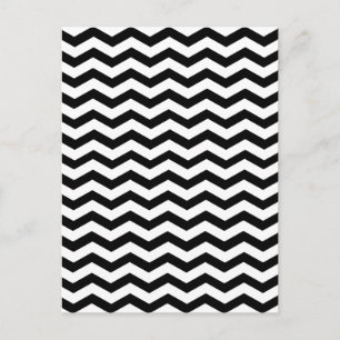 Contrasting Simplicity of Chevron Black And White Postcard