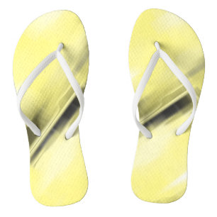 Contrasting Yellow and Black Vanishing Shapes Flip Flops