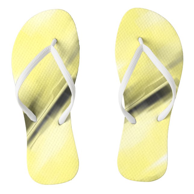 Contrasting Yellow and Black Vanishing Shapes Flip Flops (Footbed)
