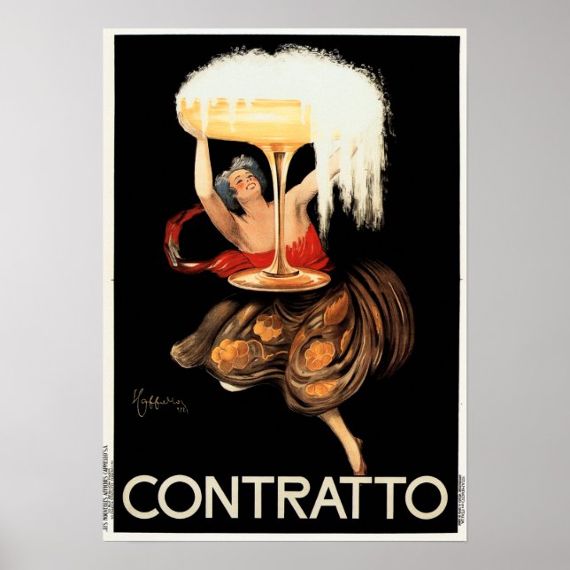 CONTRATTO Sparkling Wine 1922 Leonetto Cappiello Poster (Front)