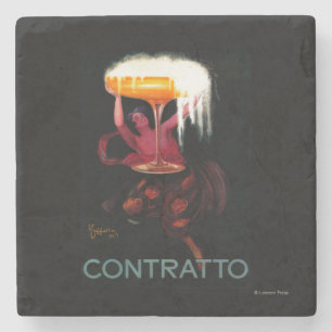 Contratto Vintage PosterEurope Stone Coaster