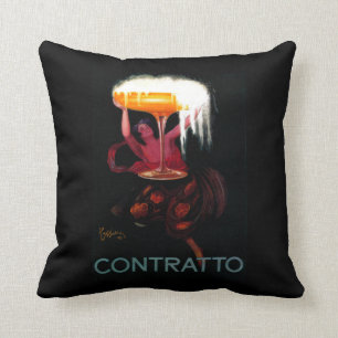 Contratto Vintage PosterEurope Throw Pillow