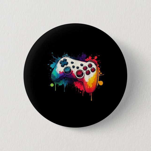 Control All The Things Video Game Controller Gamer 2 Inch Round Button (Front)