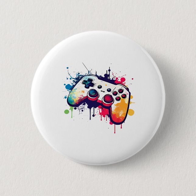 Control All The Things Video Game Controller Gamer 2 Inch Round Button (Front)