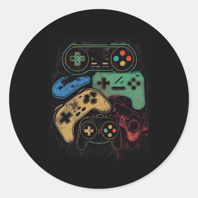 Control All The Things Video Game Controller Gamer Classic Round Sticker (Front)