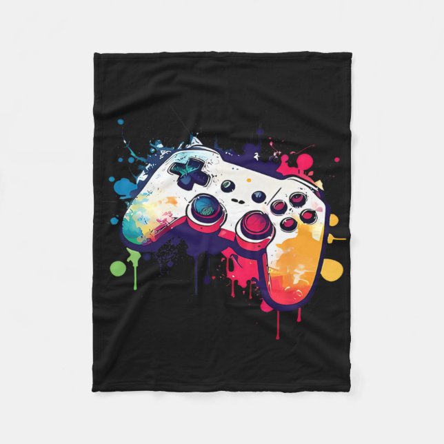 Control All The Things Video Game Controller Gamer Fleece Blanket (Front)