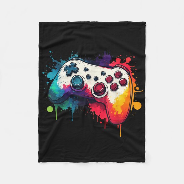 Control All The Things Video Game Controller Gamer Fleece Blanket (Front)