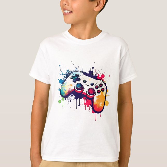 Control All The Things Video Game Controller Gamer T-Shirt (Front)