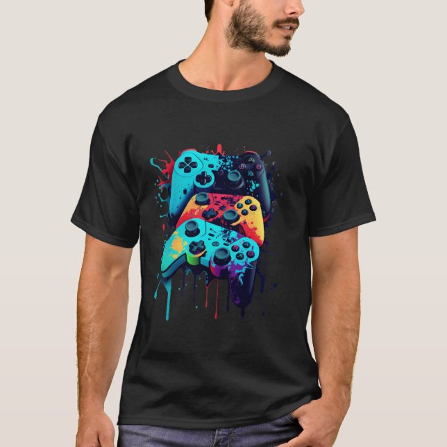 Control All the Things Video Game Controller Gamer T-Shirt (Front)