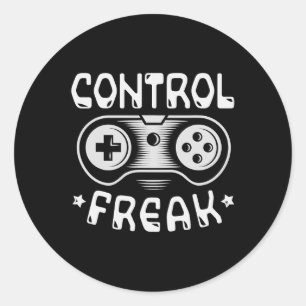 Control Freak - Funny Gaming Video Games Gamer Classic Round Sticker
