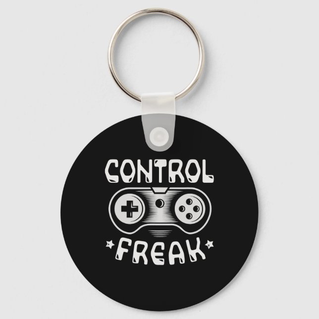 Control Freak - Funny Gaming Video Games Gamer  Keychain (Front)