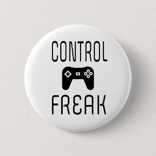 Control Freak Video Game Gamer 2 Inch Round Button