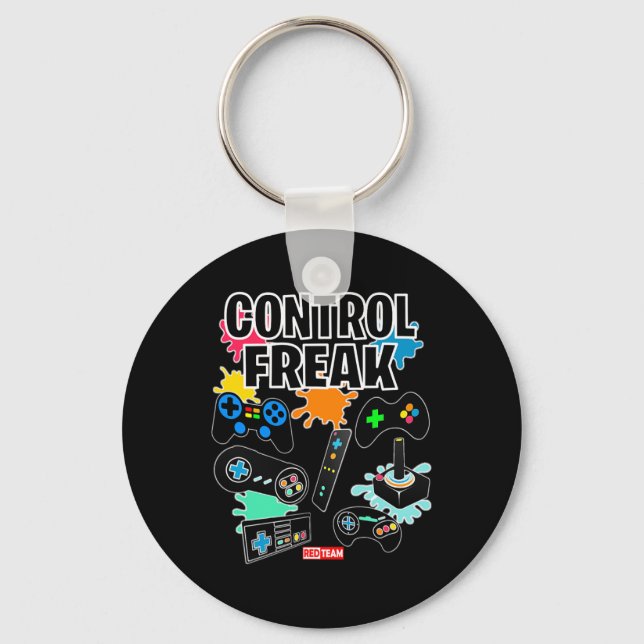 Control Freak - Video Game Gamer Fun  Keychain (Front)