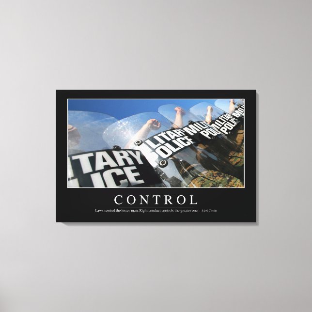 Control: Inspirational Quote Canvas Print (Front)
