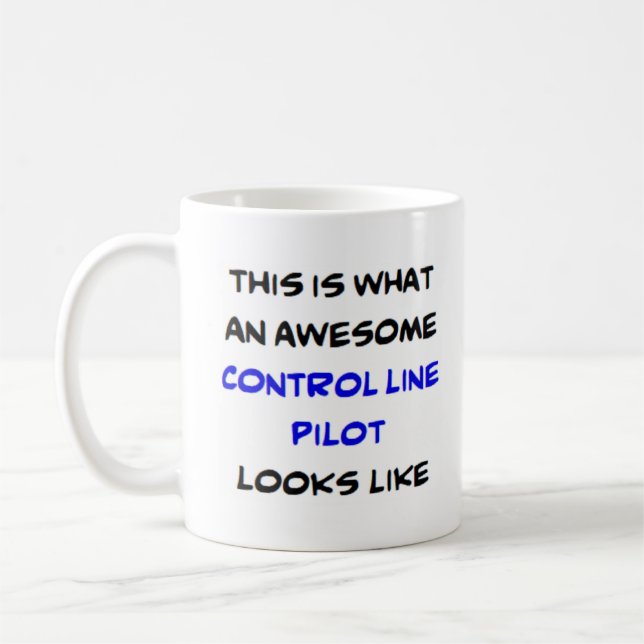 control line pilot, awesome coffee mug (Left)