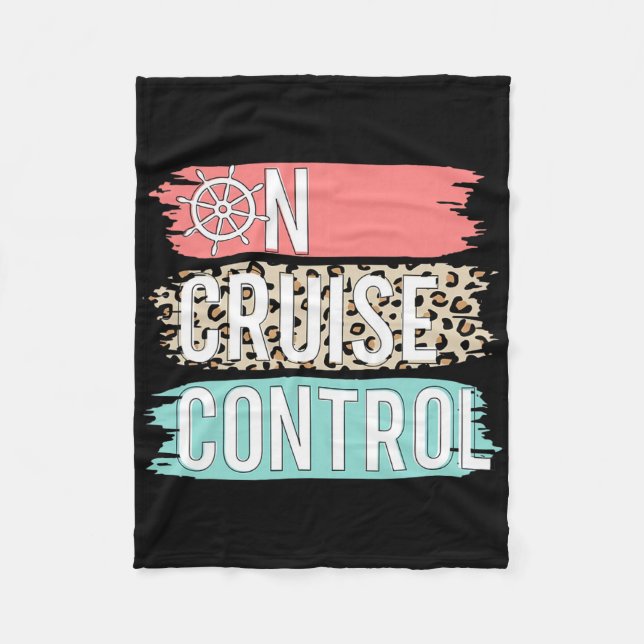 Control On Cruise Leopard Funny Summer Vacation Fa Fleece Blanket (Front)