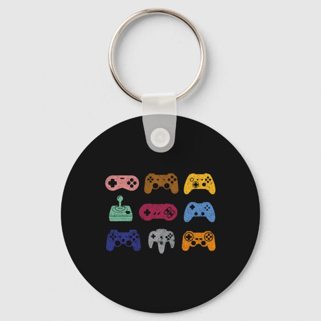 Control Video Game Controller Console Gaming Retro Keychain (Front)