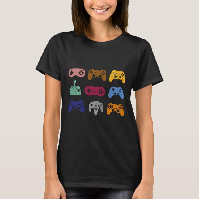 Control Video Game Controller Console Gaming Retro T-Shirt (Front)