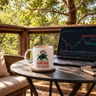 Control Your Emotions Bull Trading Mindset Design Coffee Mug