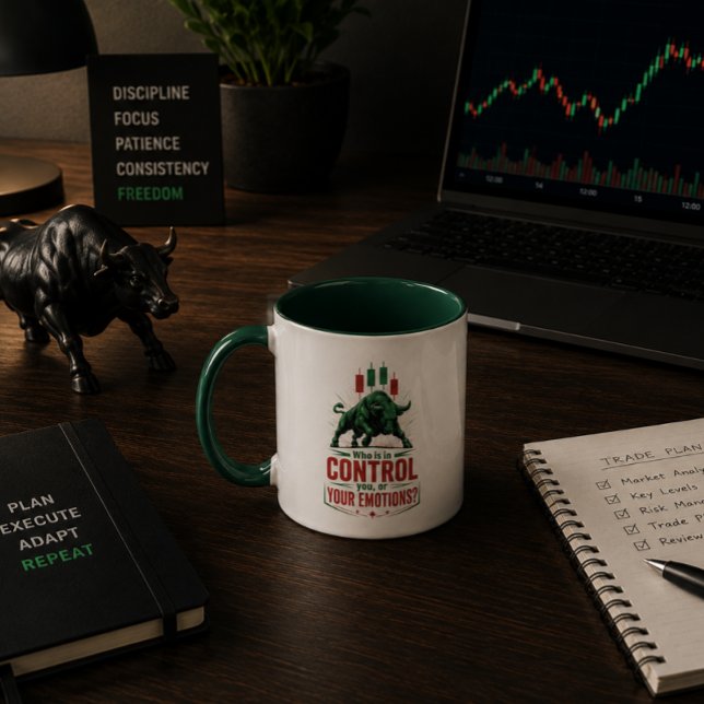 Control Your Emotions Bull Trading Mindset Design Mug (Creator Uploaded)