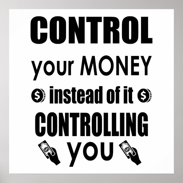 Control your money Dave Ramsey quote Poster (Front)