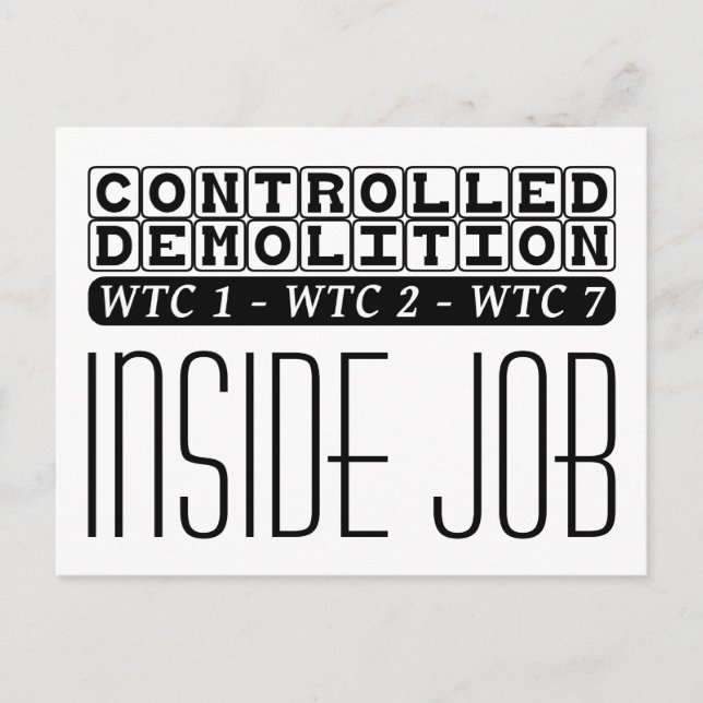 Controlled Demolition WTC Building 7 Inside Job Postcard (Front)