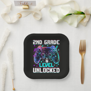Controller 2nd Grade Level Unlocked First Day Paper Plate