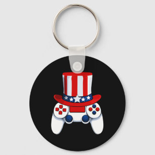 Controller American Hat 4th Of July Usa  Keychain