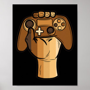 Controller Fist Black History Blm Gaming Gamer 1  Poster
