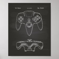 Controller Game 1996 Patent Art Chalkboard