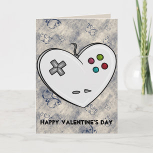 Controller Heart Gamer Valentine Holiday Card