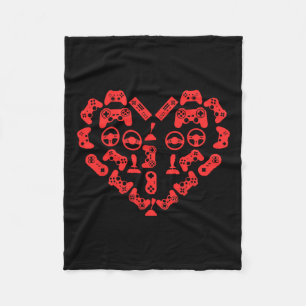 Controller Heart Valentines Day Cool Gaming Gamer Fleece Blanket