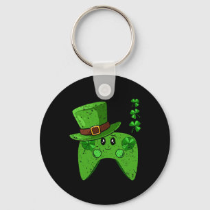 Controller Shamrock St Patricks Day Gaming Gamer  Keychain