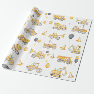 Contruction Birthday Wrapping Paper