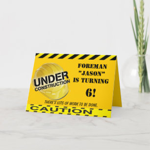 Contruction Theme Party Birthday Party Invitations