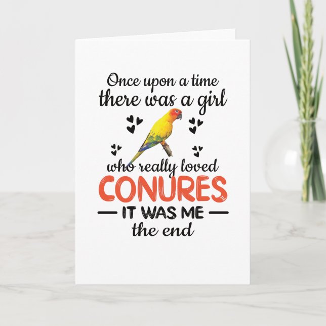 Conure Girl Gifts Sun Conure Lover Parrot Owner Card (Front)