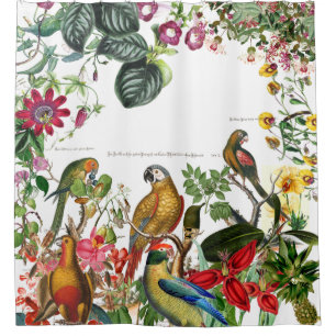 Conure Macaw Parrot Birds Tropical Shower Curtain