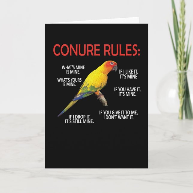 Conure Owner Conure Lover Parrot Bird Sun Conure Card (Front)