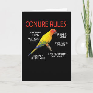 Conure Owner Conure Lover Parrot Bird Sun Conure Card