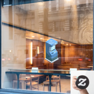 Convenience Store ATM Inside Business Front Window Cling