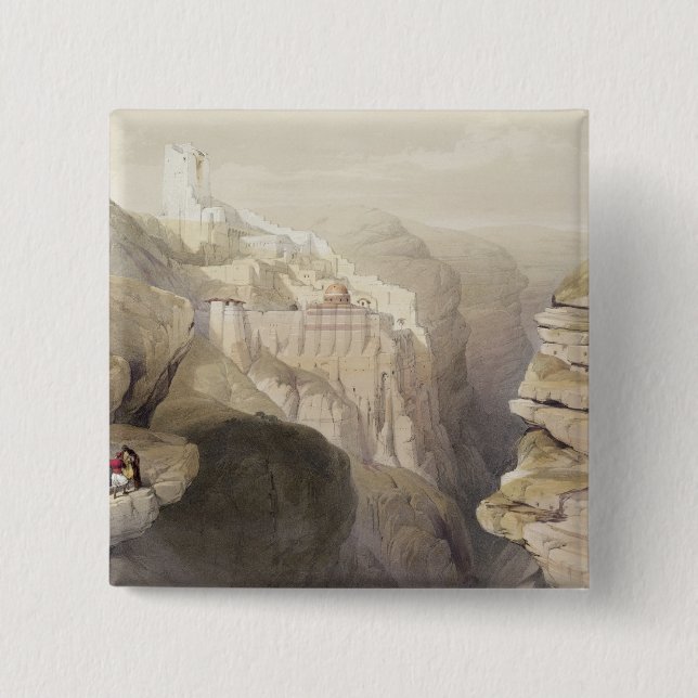 Convent of St. Saba, April 4th 1839, plate 51 from 2 Inch Square Button (Front)