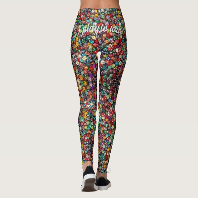 Convention Gaming Dice Comfortable "play to win" Leggings (Back)