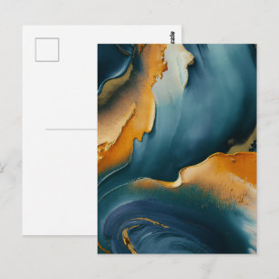 Convergence – Abstract Fields Of Motion And Gold Postcard